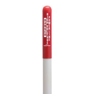 Utility Round Dome Marker, White Pole, 72" Length, 48" Above Ground, Red Color Enhancer # B10014HVP Industrial Warning Signs