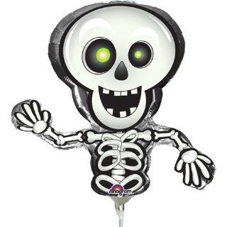 Happy Skeleton Shaped 14" Already Air Filled Cup & Stick Included Mylar Balloon Toys & Games