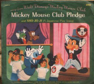 78 RPM RECORD AND PICTURE SLEEVE D223 Mickey Mouse Club MICKEY MOUSE CLUB PLEDGE also SHO JO JI (A Japanese Play Song) Music