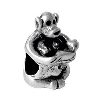 Melina World Jewellery   Monkey with Baby / Del mono con el beb   3017   Handmade Sterling Silver 925   Handmade in Greece by Greeks. Inspired by Greek, Olympic and Mediterranean motives and history. Our jewelry fits chains from Biagi, Chamilia, Pandora &