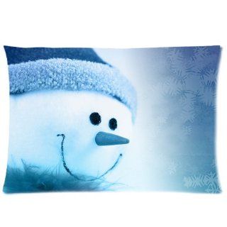 Cute Snowman Custom Pillowcase Covers Zippered Pillow Cases Cushions 20x30 (Two sides)  