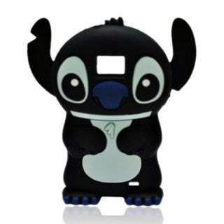 Disney Black 3d Stitch Movable Ear Silicone Soft Case Cover for Samsung Galaxy S2 SII I9100 Cell Phones & Accessories
