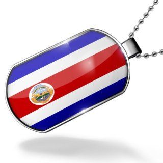 Dogtag Costa Rica Flag Dog tags necklace   Neonblond NEONBLOND Jewelry