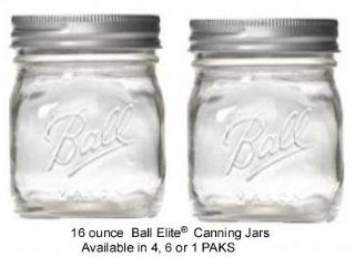 6 PAK   16 oz. Ball Elite Canning Jars with lids Treated by the HercuGlass process to be almost unbreakalbe. Kitchen & Dining