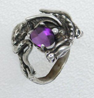 The Dragon and Her Treasure in Sterling Silver with Amethyst Made in America The Silver Dragon Jewelry