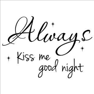 NEW Always Kiss Me Goodnight wall saying vinyl lettering home decor decal sticker quotes appliques  