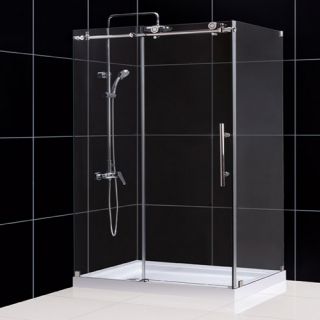 Dreamline SHEN613248007 Shower Enclosure, 32 1/2 by 48 3/8 EnigmaX Fully Frameless Sliding, Clear 3/8 Glass Brushed Stainless Steel
