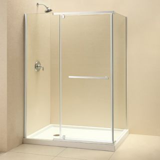 Dreamline SHEN113246004 Shower Enclosure, 32 5/16 by 46 5/16 Quatra Frameless Pivot, Clear 3/8 Glass Brushed Nickel