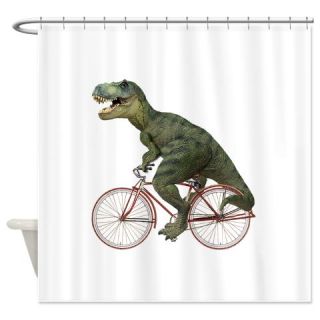  Cycling Tyrannosaurus Rex Shower Curtain