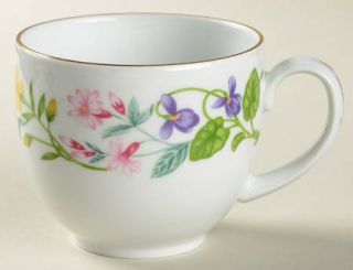 Royal Worcester Fairfield Flat Cup, Fine China Dinnerware   Multicolor Floral Bo