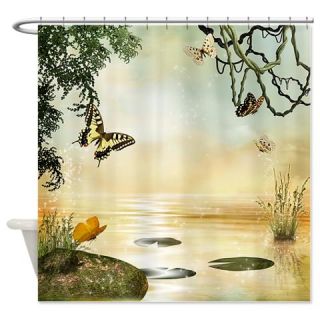  Butterfly Lake Shower Curtain