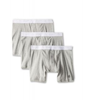 Original Penguin 100% Cotton 3 Pack 2 Button Boxer Brief Mens Underwear (Gray)