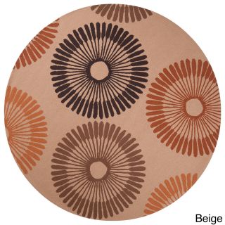 Hand hooked Gretchen Contemporary Geometric Indoor/ Outdoor Area Rug (8 Round)