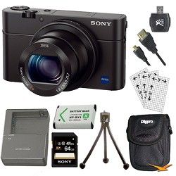 Sony Cyber shot DSC RX100 III 20.2 MP Digital Camera Kit  Black