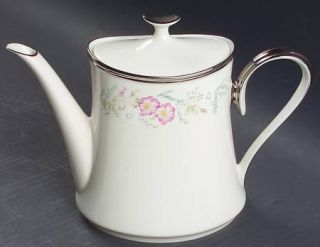 Lenox China Flirtation Tea/Coffee Pot & Lid, Fine China Dinnerware   Dimension,