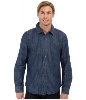 Seven7 Jeans Printed Denim Shirt Mens Long Sleeve Button Up (Navy)