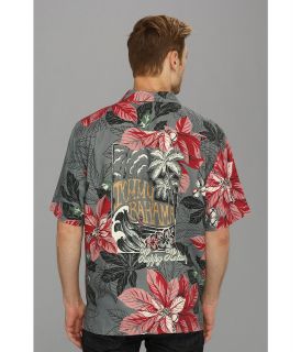 Tommy Bahama Half Pipe Holiday Camp Shirt Mens Short Sleeve Button Up (Black)