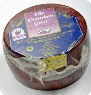 Murcia Al Vino (Drunken Goat) Goat Cheese (Whole Wheel) Approximately 5 Lbs  Artisan Chevre Cheeses  Grocery & Gourmet Food