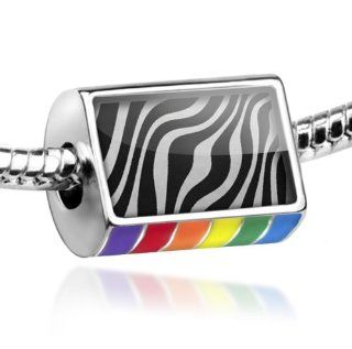 Neonblond Bead Rainbow "Zebra"   Fits Pandora charm Bracelet NEONBLOND Jewelry & Accessories Jewelry