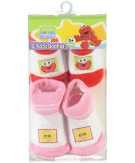 Sesame Beginnings "Elmo & Big Bird Patch" 2 Pack Sock Booties   pink, 0   12 months Infant And Toddler Clothing Sets Clothing