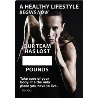 Accuform Signs MSR800PL WorkHealthy Plastic Write A Day Scoreboard, "A Healthy Lifestyle Begins Now   Our Team Has Lost #### Pounds   Take Care Of Your Body. It's The Only Place You Have To Live, " 14" Width X 20" Height Industrial