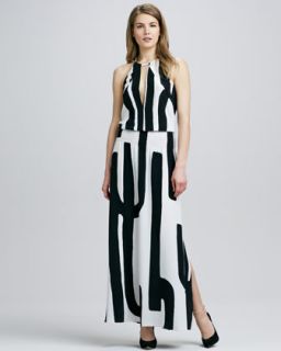 Tracy Reese Halter Printed Maxi Dress