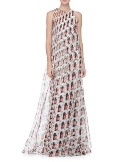 Carolina Herrera Diamond Swirl Print Gown