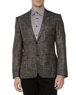 Versace City Fit Two Button Woven Jacket, Gray