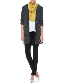 Eileen Fisher Terrazzo Hooded Jacket, Cotton Tee, Shadow Tinted Modal Scarf & French Terry Skinny Pants