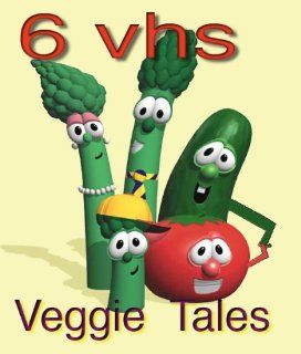 veggie tales set 6 vhs veggie tales are you my neighbor, veggie tales king george and ducky, veggie tales god wants me to forgive them, veggie tales the toy that saved christmas, veggie tales esther the girl who became queen, veggie tales and the fib from