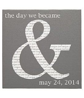 Personalized The Day We Became & Canvas Wall Art   Gray 11x11   Wedding Gift   Tapestries