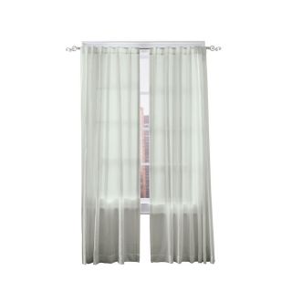 Simply Classic Carolyn 84 in L Striped Mineral Back Tab Curtain Panel