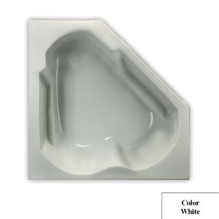 Laurel Mountain Dual Corner Trade 59.625 in L x 59.625 in W x 20 in H White Acrylic Corner Drop In Bathtub with Right Hand Drain