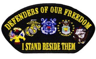 I STAND BESIDE THEM Defenders of Freedom Army Navy Coast Guard Marines Navy War Iron or Sew on Embroidered Hat cap Patch D43