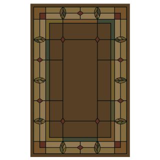 Shaw Living Leaf Point 9 ft 2 in x 12 ft 11 in Rectangular Brown Transitional Area Rug