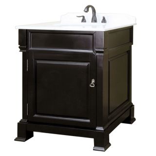 Bellaterra Home 30 in x 22.5 in Espresso Undermount Single Sink Bathroom Vanity with Natural Marble Top