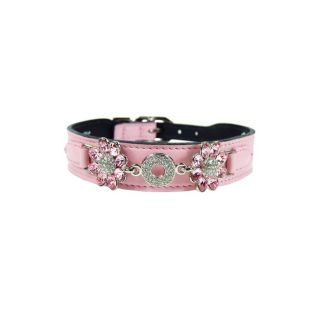 Hartman & Rose Sweet Pink Leather Dog Collar