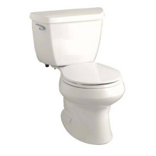 KOHLER Wellworth Biscuit 1.28 GPF (4.85 LPF) 12 in Rough In WaterSense Round 2 Piece Standard Height Toilet