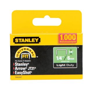Stanley 1000 Pack 1/4 Light Duty Narrow Crown Staples