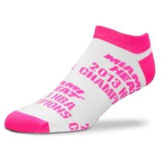 Miami Heat 2013 NBA Finals Champions Ladies Low Cut Socks   White/Pink