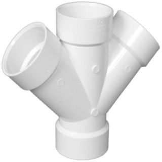 Charlotte Pipe 2 in Dia 45 Degree PVC Double Wye Fitting