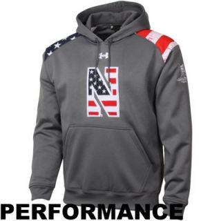 Under Armour Northwestern Wildcats Wounded Warrior Project Performance Fleece Hoodie   Charcoal   FansEdge
