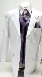 New Men's 5 Piece White & Purple Dress Suit Package (Vest, Handkerchief & Tie) at  Men�s Clothing store