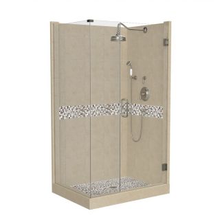 American Bath Factory Java 86 in H x 36 in W x 48 in L Medium with Accent Square Corner Shower Kit