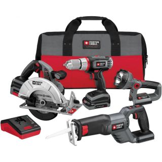 PORTER CABLE 4 Tool 18 Volt Lithium Ion Cordless Combo Kit