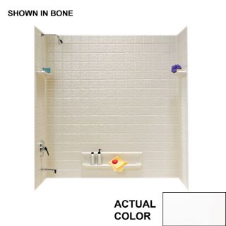 Swanstone 60 in W x 32 in D x 59 5/8 in H White Fiberglass Bathtub Wall Surround