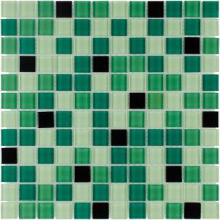 Elida Ceramica Pop Green Glass Mosaic Square Indoor/Outdoor Wall Tile (Common 12 in x 12 in; Actual 11.75 in x 11.75 in)