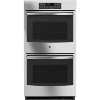 GE 27 in Self Cleaning with Steam Double Electric Wall Oven (Stainless Steel)