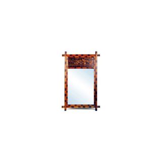 Oriental Furniture 20 in x 43 in Honey Stain Lacquer Rectangular Framed Wall Mirror