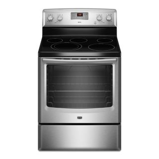Maytag 30 in Smooth Surface Freestanding 5 Element 6.2 cu ft Self Cleaning Electric Range (Stainless Steel)